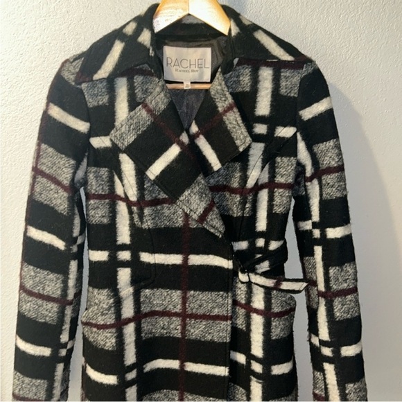 RACHEL Rachel Roy Plaid Wool Winter Coat - Picture 2 of 10